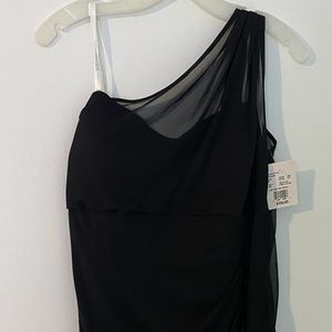 David’s bridal black dress. new in plastic, Size 14 one shoulder, Prom/Wedding